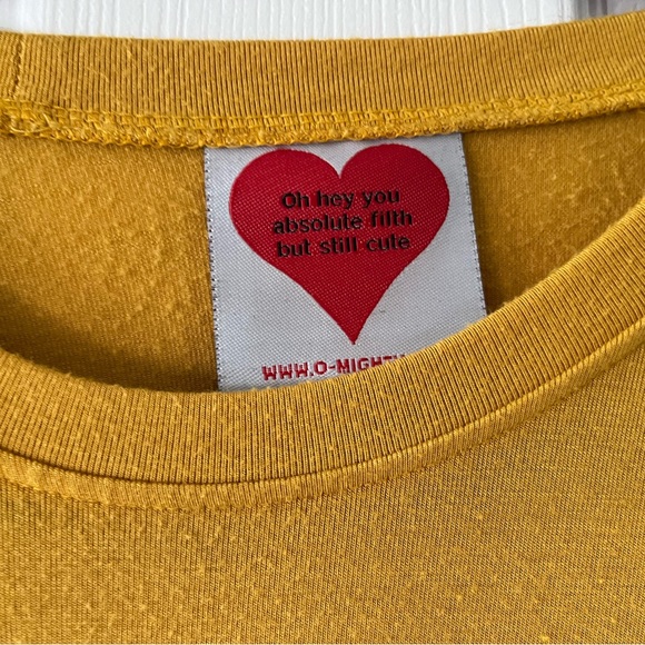 O-Mighty Yellow and Black “angel” T Shirt - Picture 2 of 3